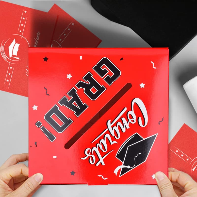 2025 Graduation Red Card Box for Party Favors and Decor