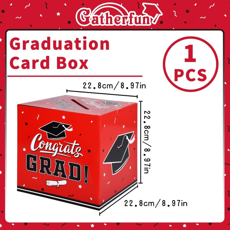 2025 Graduation Red Card Box for Party Favors and Decor
