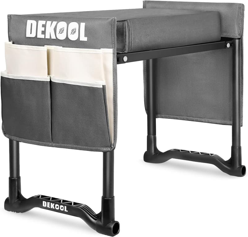 Garden Kneeler & Seat with Thick Pad and Tool Bags for Gardening