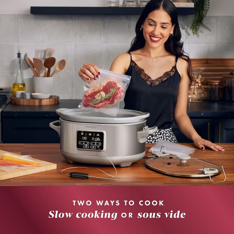 7-Quart Programmable Slow Cooker with Sous Vide Stainless Steel