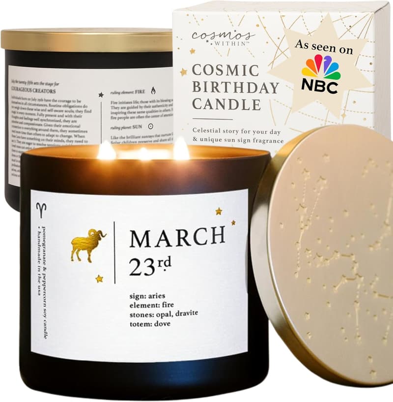 Aries Birthday Candle | Handmade Personalized Zodiac Gift