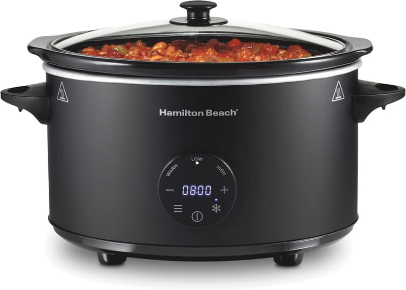 Hamilton Beach 6-Quart Programmable Slow Cooker with Timer, Black