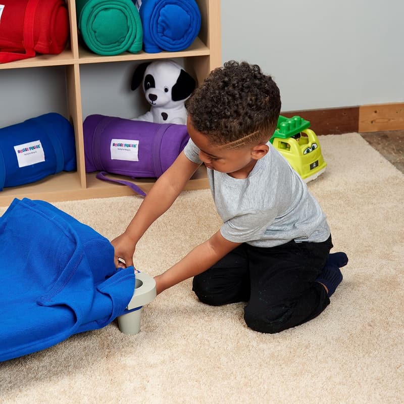 Toddler Nap Mat with Attached Pillow – Soft Machine Washable Fleece