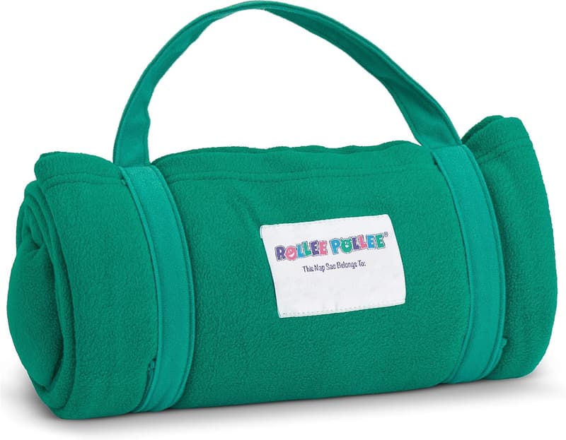 Toddler Nap Mat with Attached Pillow – Soft Machine Washable Fleece