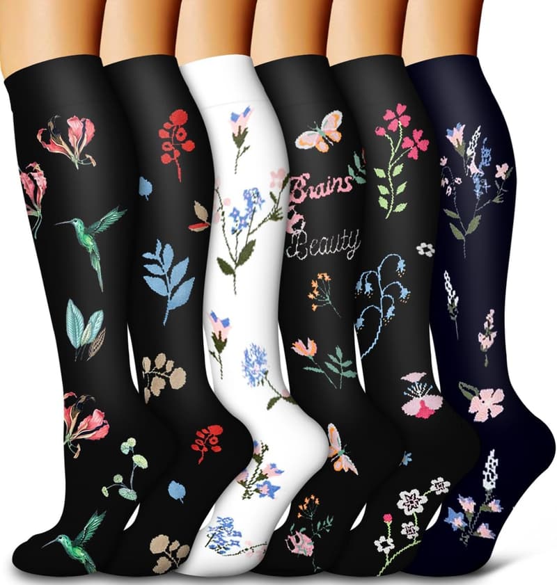 Copper Compression Socks - 6 Pack for Men & Women