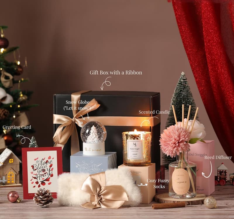 Mother's Day Gift Set: Scented Candle, Diffuser, Socks & Decor