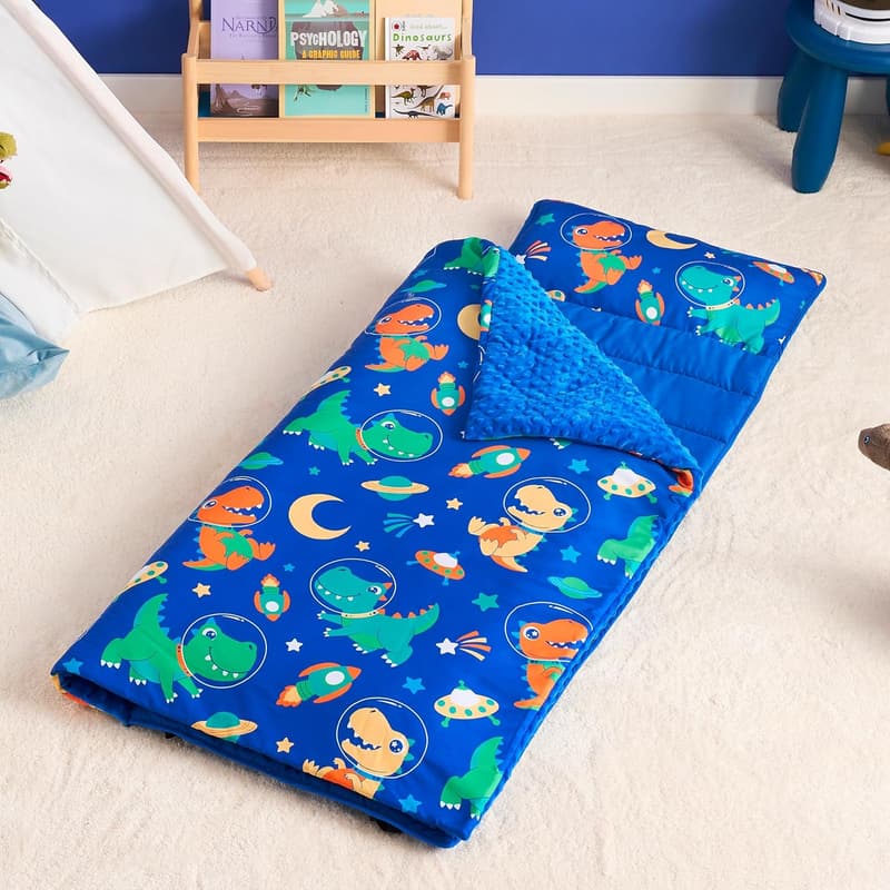 Toddler Nap Mat with Pillow & Blanket for Ages 3-7