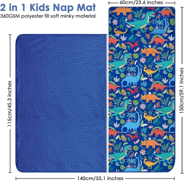 Kids Extra Thick 2-in-1 Sleeping Bag Nap Mat for Travel