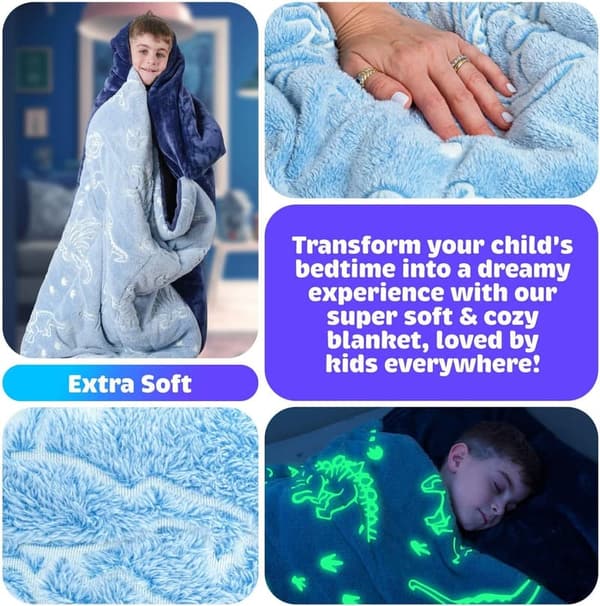 Glow in the Dark Kids Sleeping Bag with Pillow Pocket