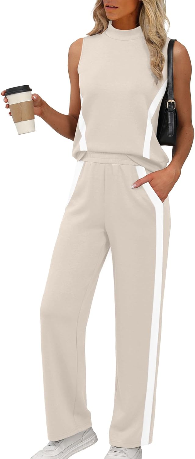 Summer Women's Two-Piece Lounge Set with Wide-Leg Pants
