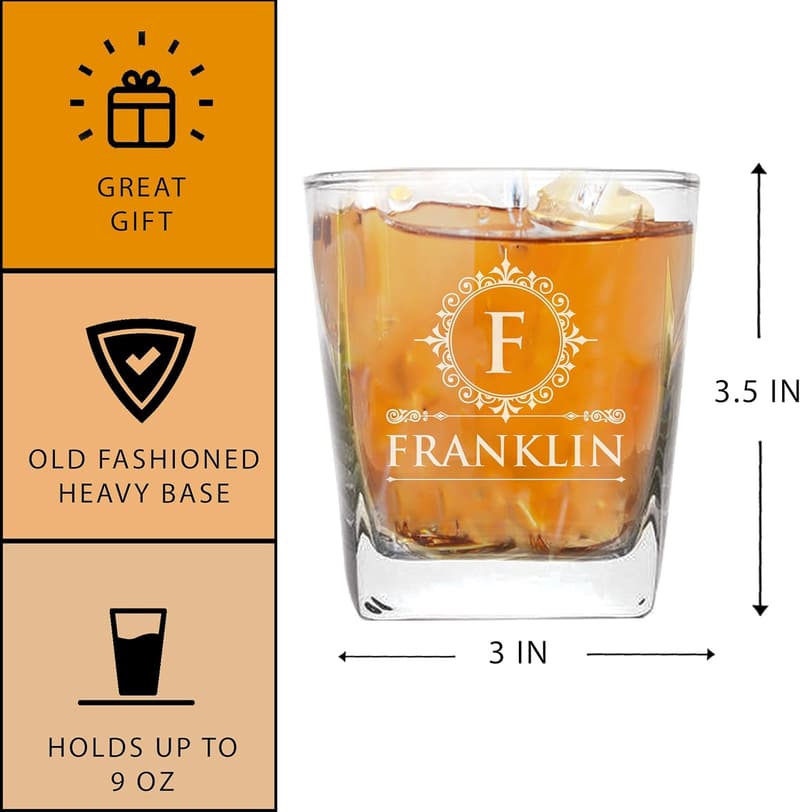 Personalized Double Wall Whiskey Glasses for Groomsmen