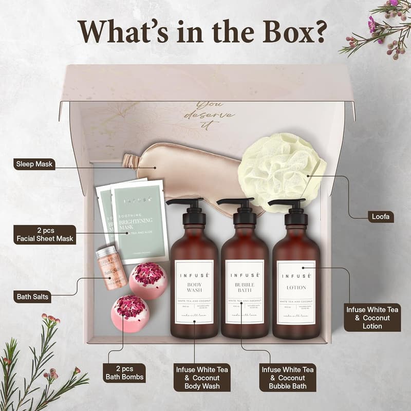 Women's 10-Piece Spa Gift Set | Self-Care Essentials for Relaxation