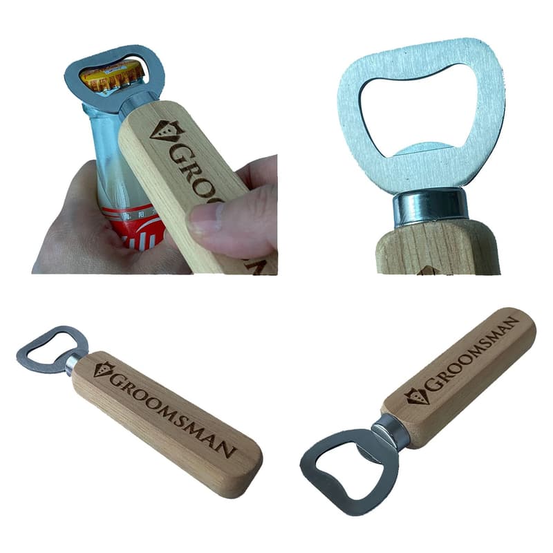Groomsmen Gift: Set of 10 Wooden Bottle Openers