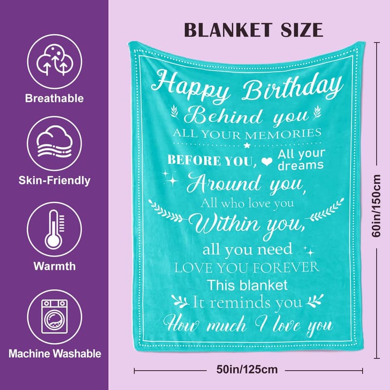 Women's Birthday Blanket - Unique Gift for Mom, Daughter, or Sister