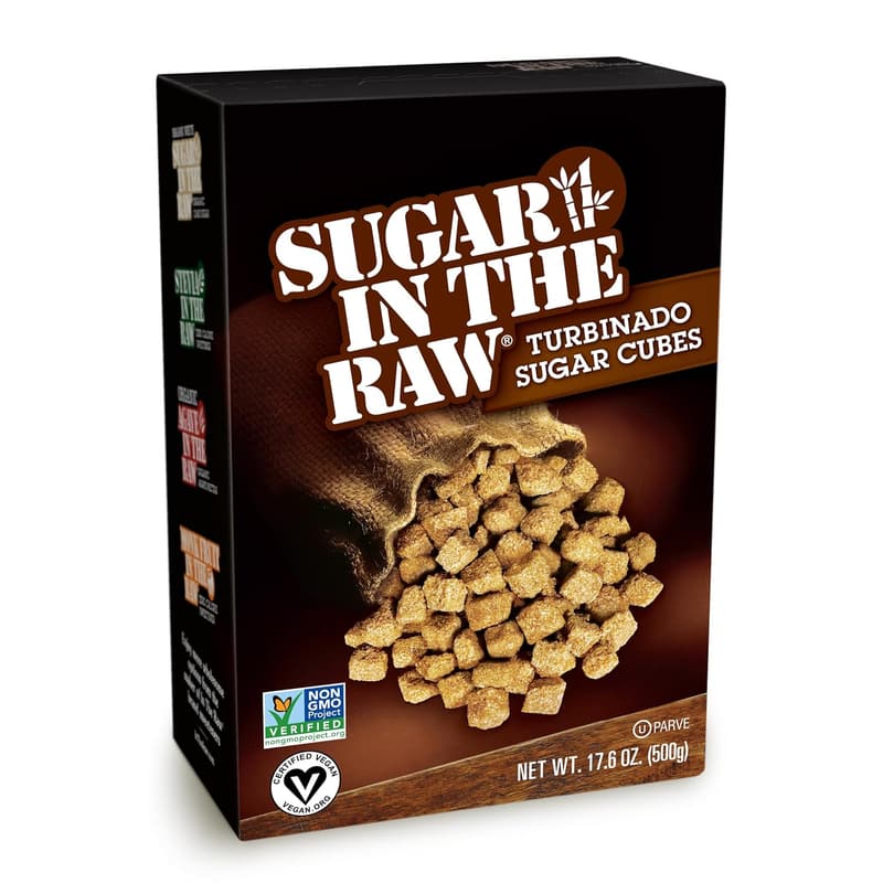 Raw Turbinado Cane Sugar Cubes, 17.6 oz, Non-GMO & Vegan