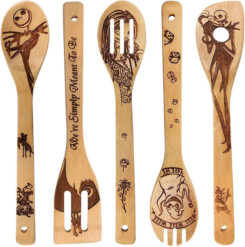 Jack Skellington Wooden Cooking Utensils Set for Fans