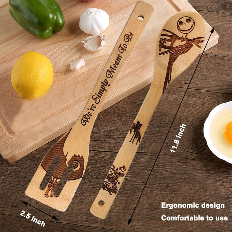 Jack Skellington Wooden Cooking Utensils Set for Fans