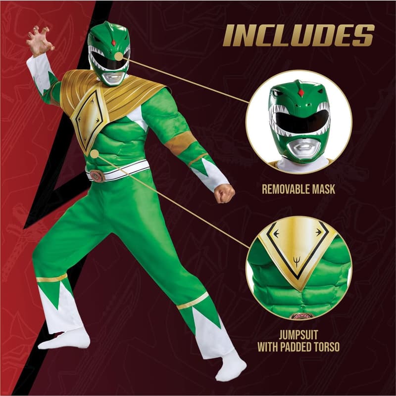 Green Ranger Classic Muscle Costume for Men