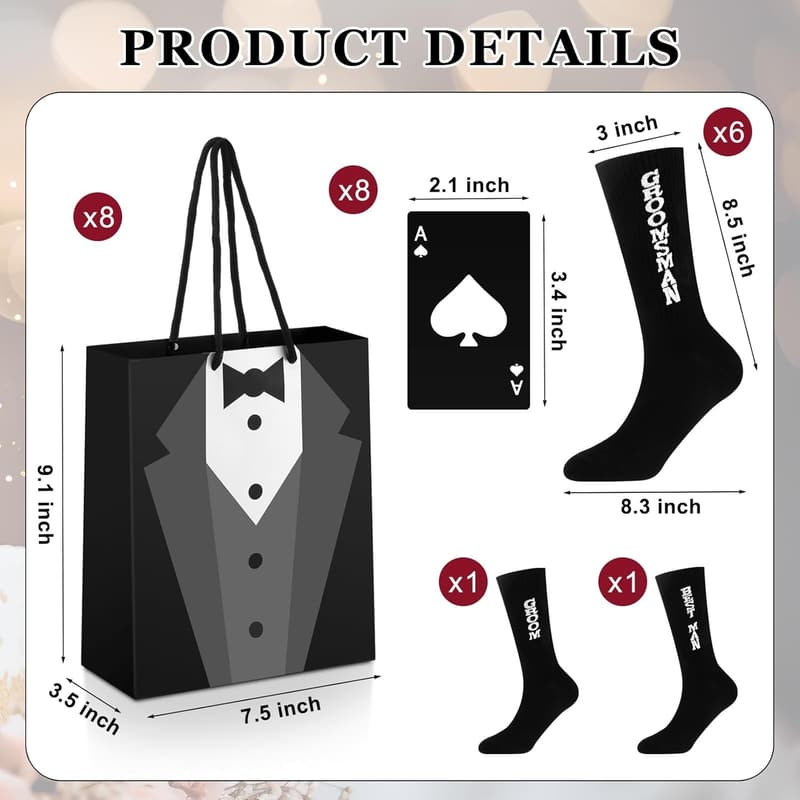 Groomsmen Gift Set - 48 Pcs with Flasks, Shot Glasses, & Accessories