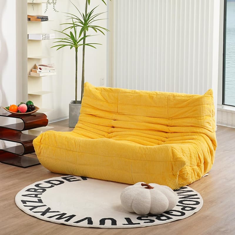 Mid-Century Twin Size Fireside Loveseat - Soft Corduroy Accent Chair