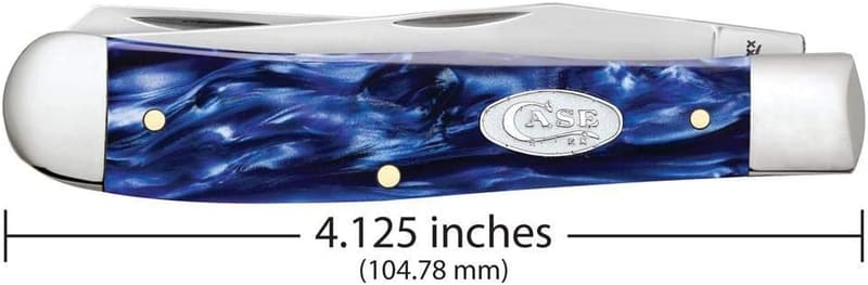 Personalized Blue Pearl Kirinite Smooth Trapper Knife