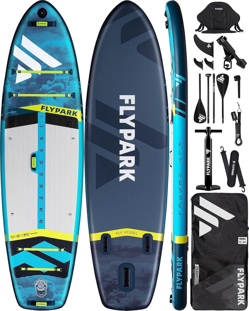 Extra Wide Inflatable Paddle Board for Family Fishing - 10'8