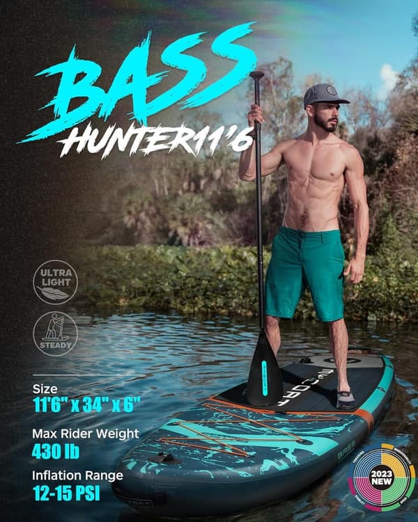 Extra Wide Inflatable Paddle Board for Fishing with Accessories
