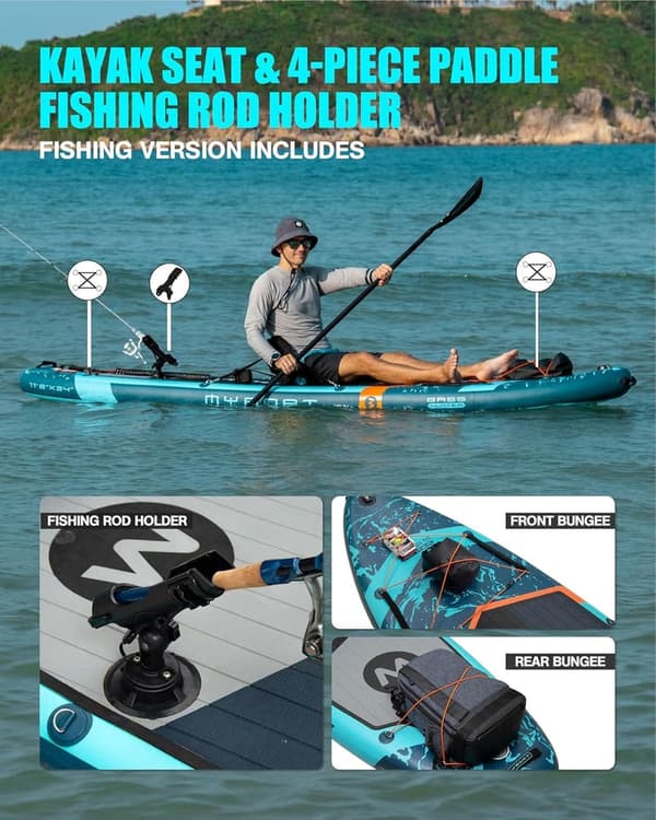 Extra Wide Inflatable Paddle Board for Fishing with Accessories