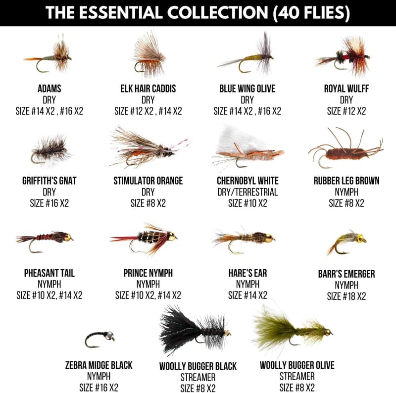 Premium Hand-Tied Fly Fishing Flies Assortment with Box