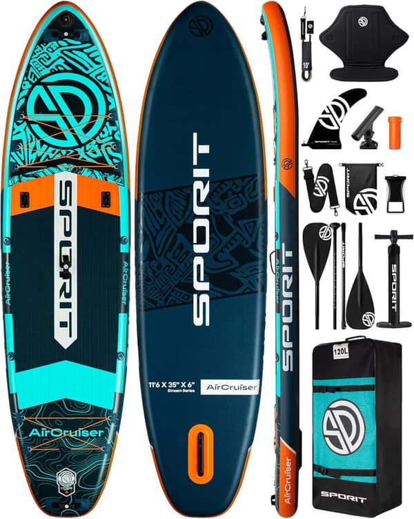 Extra Wide Inflatable Stand-Up Paddle Board for 450lb Capacity