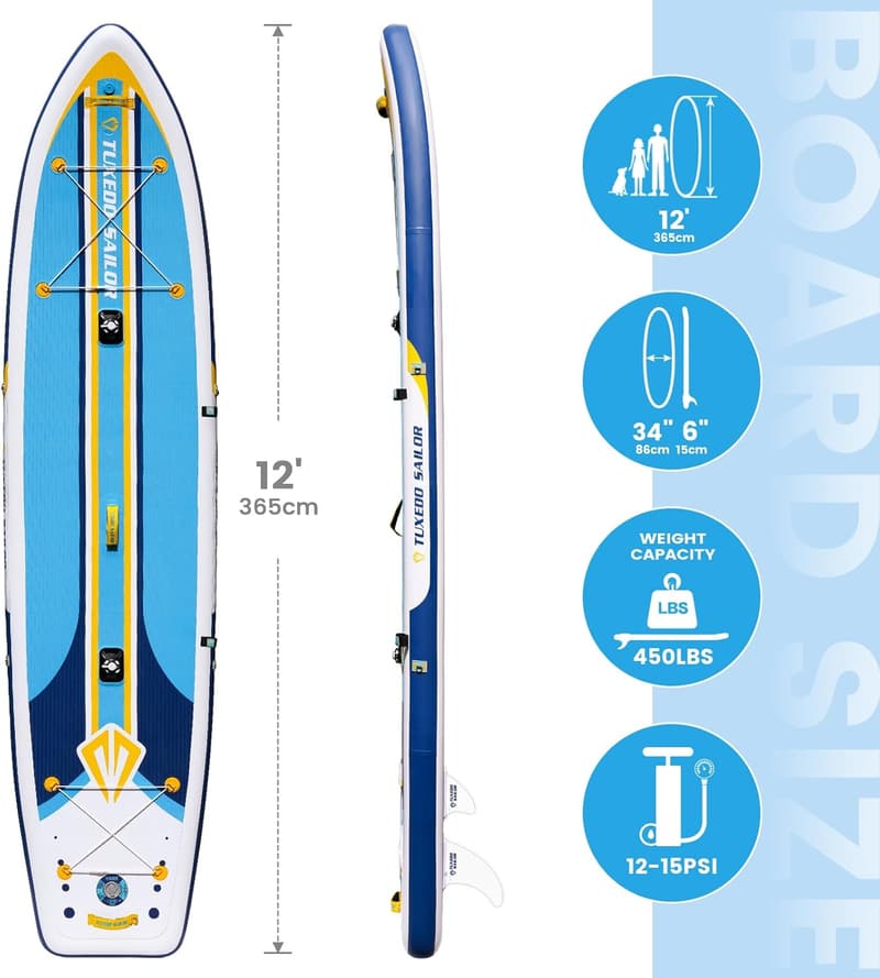 Tuxedo Sailor Inflatable Stand-Up Paddle Board with Accessories