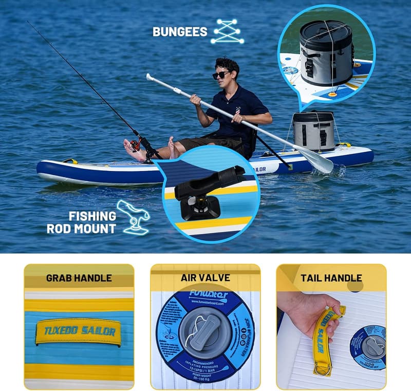 Tuxedo Sailor Inflatable Stand-Up Paddle Board with Accessories