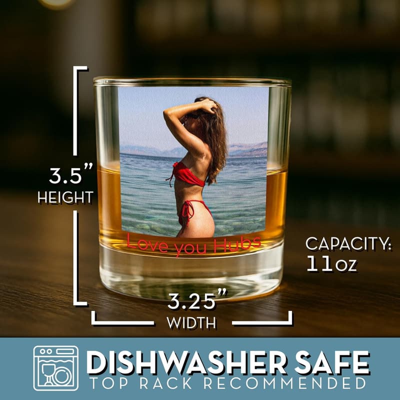 Personalized Father's Day 11oz Whiskey Glass with Photo