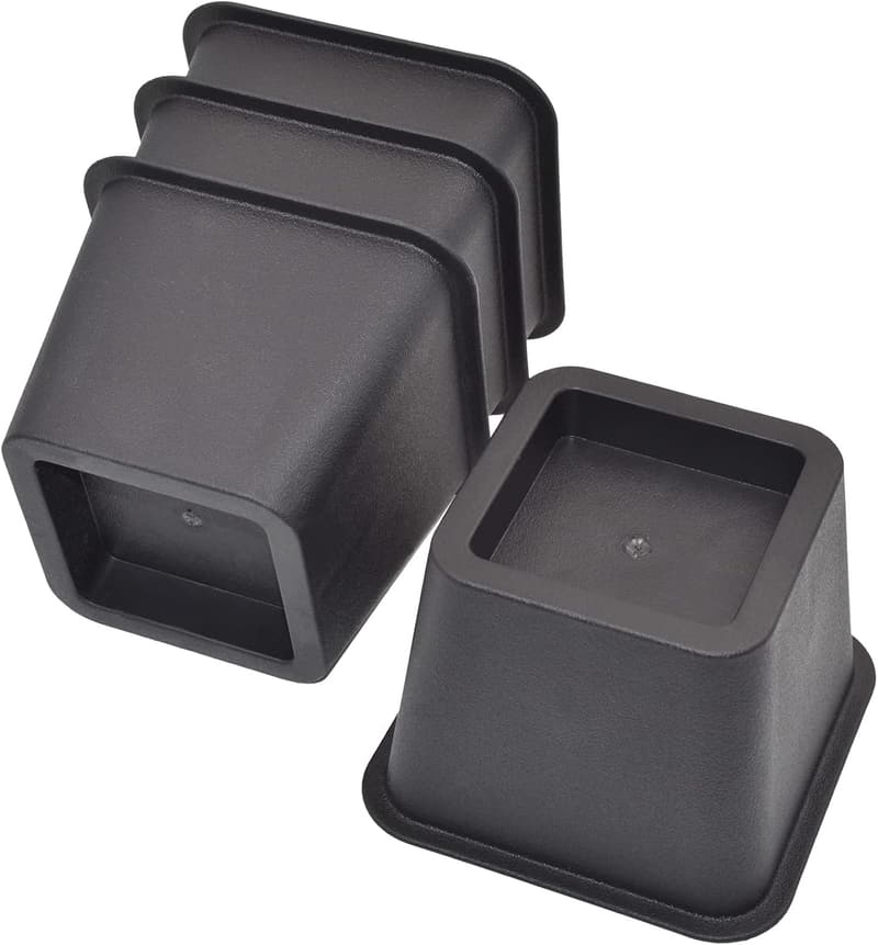 Heavy-Duty 3-Inch Bed Risers for Furniture Lifting - 4 Sets