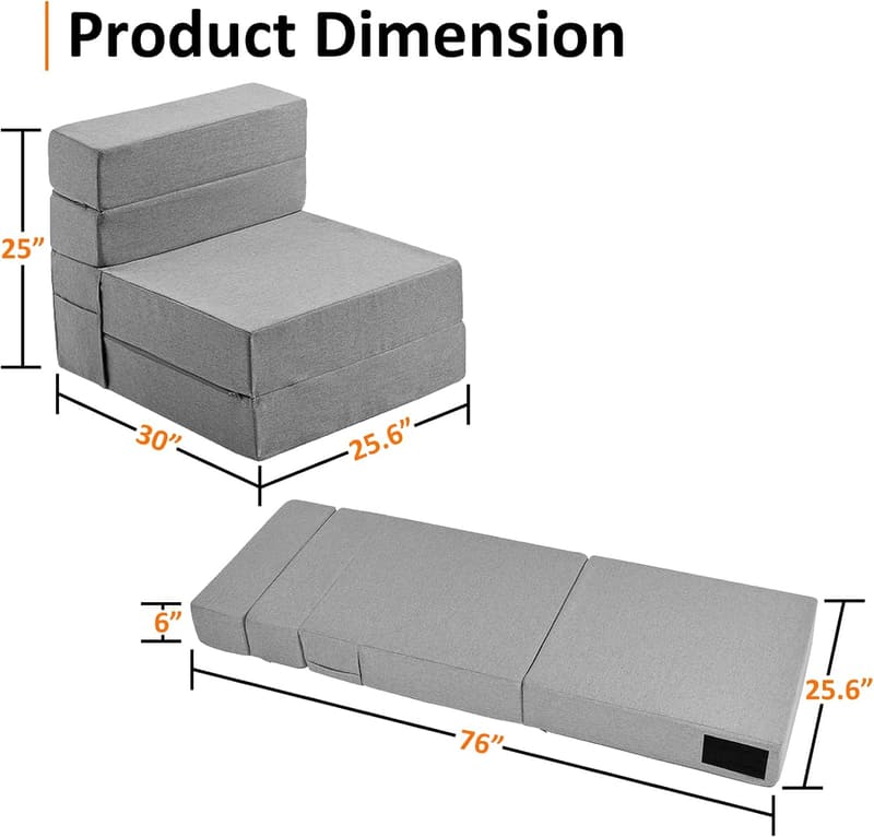 Convertible Memory Foam Sofa Bed for Guest Sleepovers