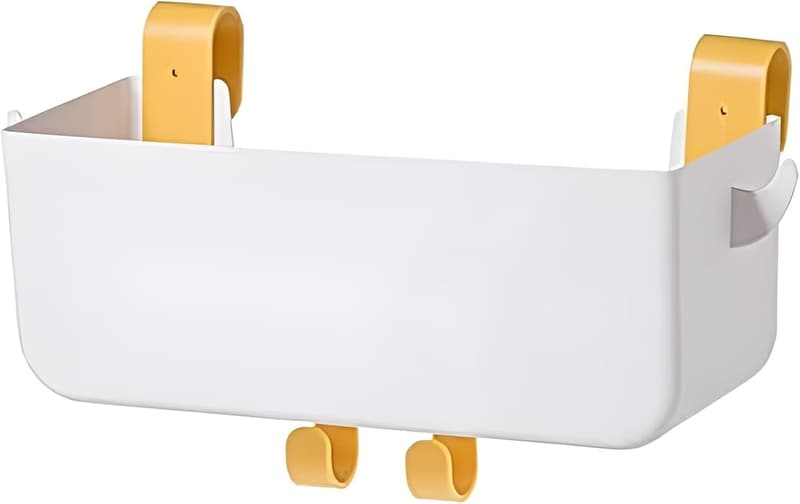 Kids' Bunk Bed Shelf with Hooks - White Bedside Storage