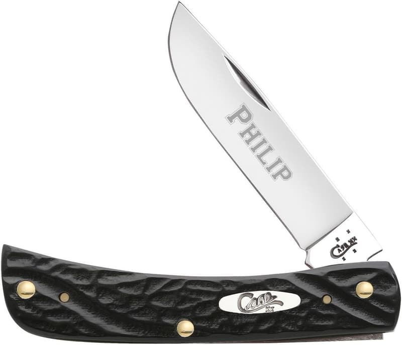 Personalized Black Sod Buster JR Pocket Knife with Free Engraving