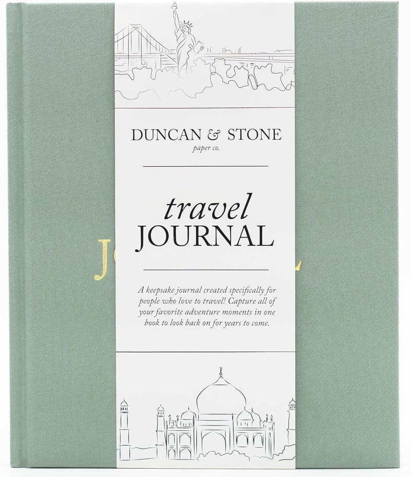 Travel Journal - Elegant 110-Page Linen Hardcover (Sage Green)