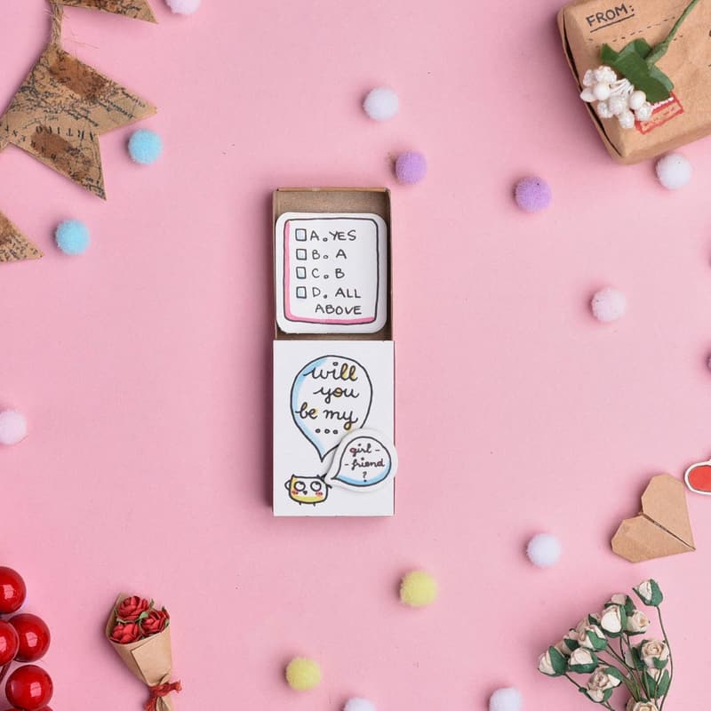 Handmade Anniversary Card - 'Will You Be My Girlfriend'