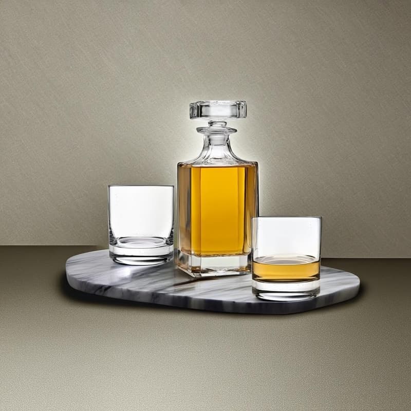 Whiskey Decanter Set with 2 Old Fashioned Glasses