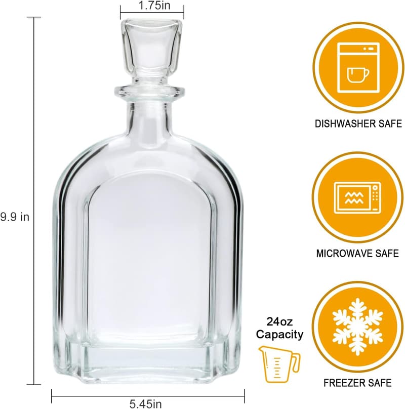 Geometric Whiskey Decanter Set with Airtight Glass Stopper
