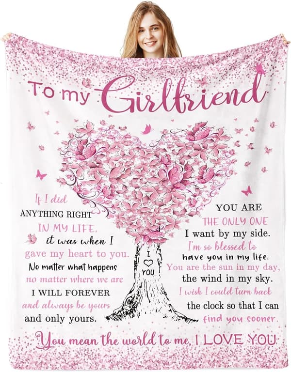 Girlfriend Birthday Blanket Gift - I Love You - 60