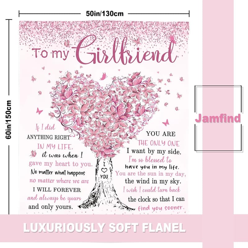 Girlfriend Birthday Blanket Gift - I Love You - 60
