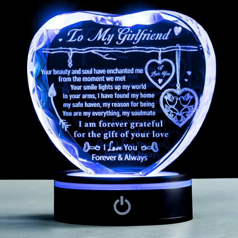 Romantic Birthday Gift: Colorful Heart Crystal Keepsake