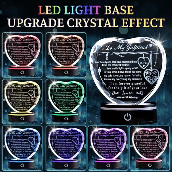 Romantic Birthday Gift: Colorful Heart Crystal Keepsake