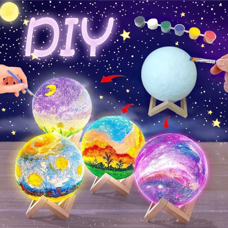 DIY 3D Moon Lamp Kit for Kids' Birthday Ages 6-13