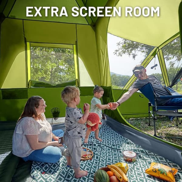 Family Camping SUV Tent with Screen Porch & Awning, Portable