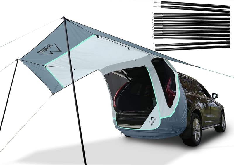 SUV Tailgate Tent with Awning & Mosquito Net for Camping