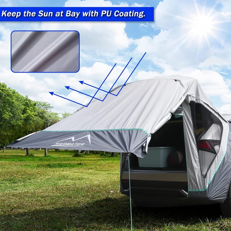 SUV Tailgate Tent with Awning & Mosquito Net for Camping