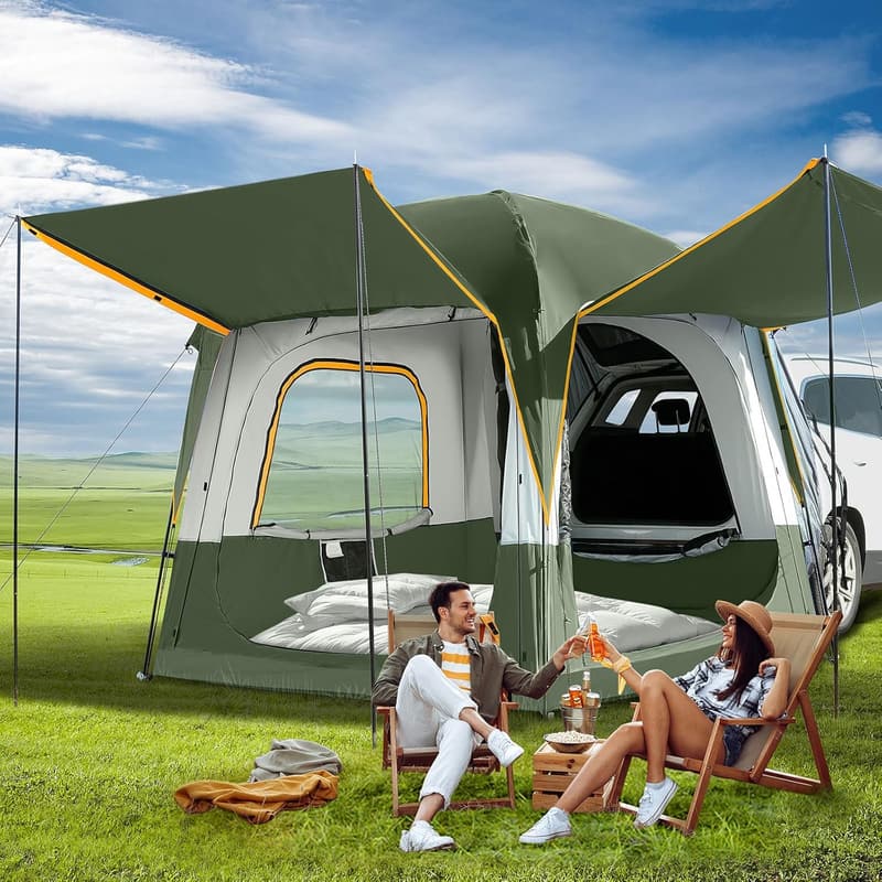 SUV Camping Tent Attachment for 4-6 People, Waterproof Tailgate Tent